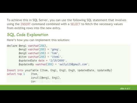 Carry Forward Column Values in SQL Server During Insertions