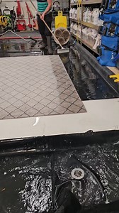 Here it is! The long-awaited final squeegee moment for this area rug. Just look at how much better it looks already—the vomit stain is gone, and the rug has lightened several shades! But stay tuned, it's not over yet—Chase is about to place the rug into our high-powered spinner machine. You won’t want to miss it! #RugCleaning #RugRestoration #CleanRugs #CarpetCleaning #RugCare #DeepCleaning #CleaningExperts #RugTransformation #StainRemoval #HomeCleaning #DirtyRugs #PetStains #RugRepair #Professi