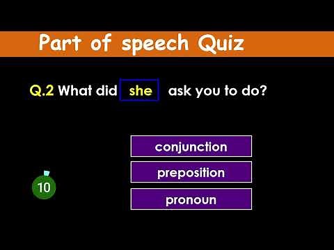 part of speech quiz with answer