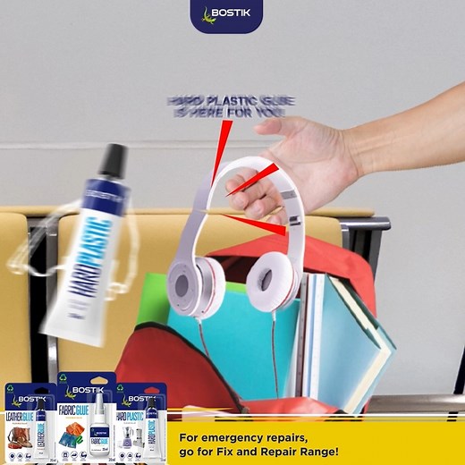 Listening to music while on commute is a bliss but what will you do if your headphone suddenly broke? Thankfully, we can rely on the ultra strong power of Bostik Hard Plastic Hero to restore them! #FixAndRepairRange #HardPlastic #BeAnEverydayHero #RepairHero #Bostik | BOSTIK