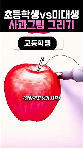 사과그림 그리기 수준차이