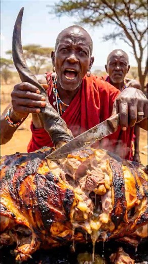 EXTREME Village Feast: Whole Eland Antelope "Underground" Cooking #shorts