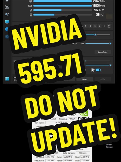 Nvidia 595.71 drivers update Do not install it if you overclock #nvidia #nvidiaupdate #blackops7 #nvidiagpu #fyp