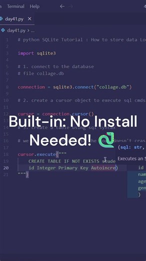 Stop Using CSV Files! Build a Local Database in Python 💾 #shorts #python #coding #sql
