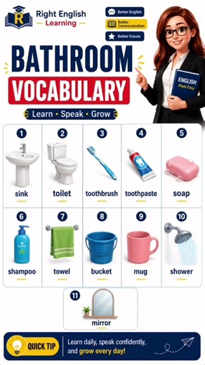 Learn Bathroom Vocabulary in English | Essential Bathroom Items