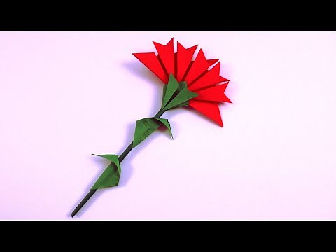 How to make origami flowers. Easy paper carnation.