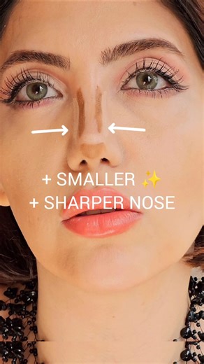 Nose Contouring Hack: Make Your Nose Smaller & Sharper in Seconds! ✨ #makeup
