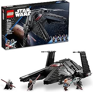 LEGO Star Wars Inquisitor Transport Scythe 75336 Buildable Toy Starship, OBI-Wan Kenobi Set, Ben Kenobi Minifigure with Blue and Double-Bladed Red Lightsabers