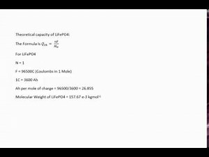 How to Calculate Theoretical Capacity of LiFePO4