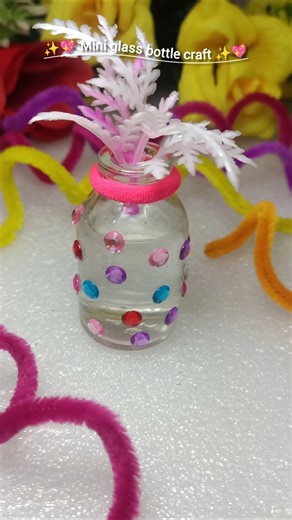 Mini glass bottle craft #diy #viral #glassbottlecraft #craft #art #bottlecraft #crafts #shorts