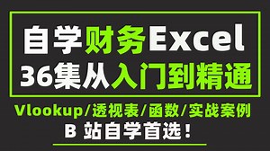 【36集完整版】自学财务Excel从入门到精通：Vlookup/透视表/函数/实战案例全解析