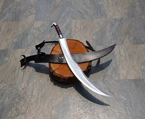 Hand-forged Carbon Steel Scimitar Sword With Leather Sheath (35.2 Inches) - Etsy