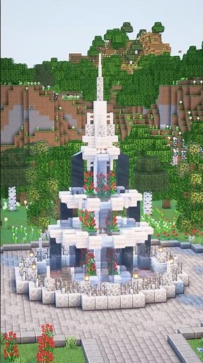 ペールオークで作る噴水 #マイクラ #マイクラ建築 #minecraft #shorts