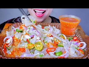 ASMR SỨA SÔT THÁI - JELLYFISH IN THAI SAUCE EATING SOUNDS | LINH ASMR