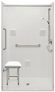 Four Piece 48 in. x 37 in. Wheelchair Accessible Shower