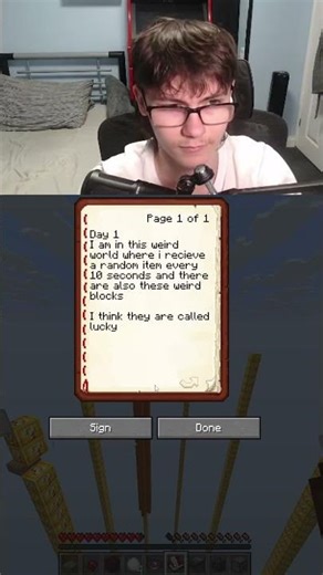 We wrote a diary mid game #minecraft #shorts #gaming