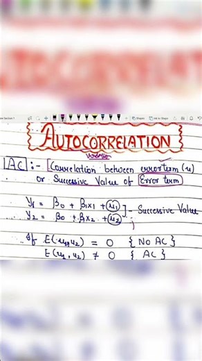 UGC NET ECONOMICS, AUTOCORRELATION #SHORTS #UGC NET #ECONOMETRICS