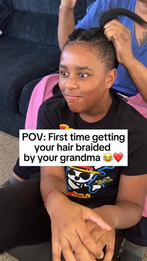 Jai At Play on Instagram: "When Jaiden finally experienced what it’s like to get his hair braided by his Mema 😂 the grip has always been real, but he survived! Note: These braids were for our Prowler cosplay 💜 #family #funny #blackhair #autistic #explorepage"