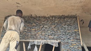 Installation of natural stone cladding #stevenstonedesign | Steven Stone Design | Facebook