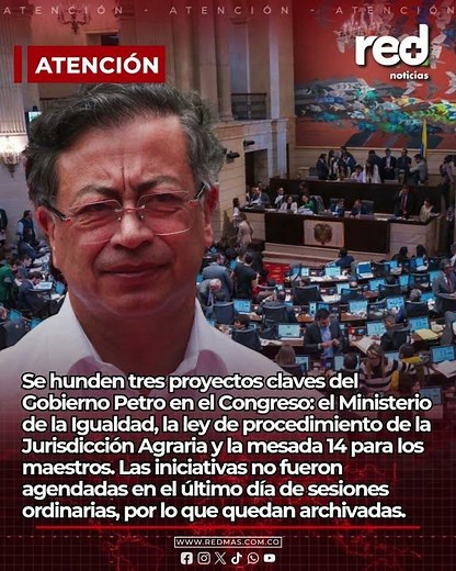 Se hunden tres proyectos claves del Gobierno Petro en el Congreso