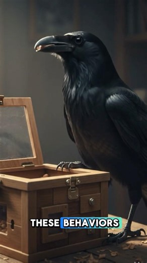 A crow shows its intelligence by solving puzzles, using tools, and dropping nuts on the road for car