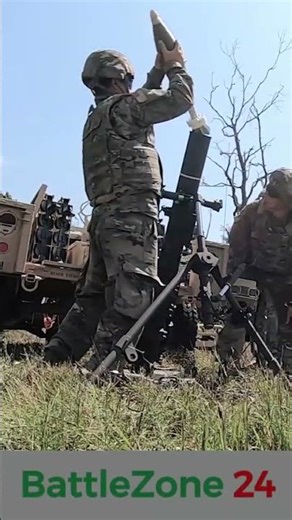 120mm Mortar Blast 💥 Soldiers Unleash Devastating Firepower #military #shorts