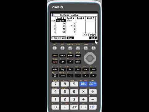 Entering Data in Lists and Calculating 1 and 2 variable Statistics