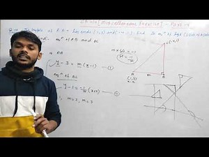 Q-17 the hypotenuse of a right angled triangle has its ends at the point (1, 3) and (-4, 1).find eq.
