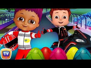 Learn Colors and Shapes with Race Bikes and Surprise Eggs Bike Toys (SINGLE) - ChuChu TV Funzone