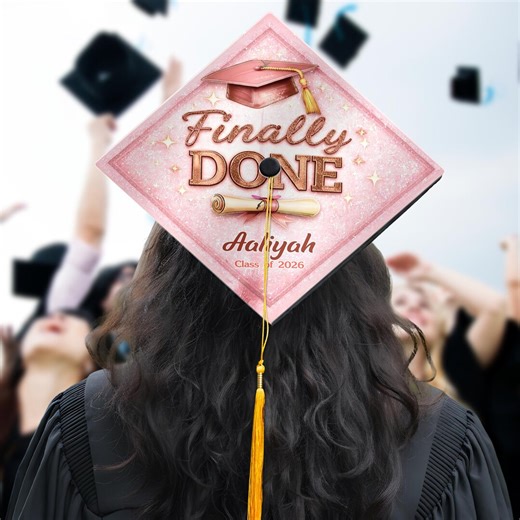 Black Girl Graduation Cap Topper 2026, Custom Name Grad Cap Decor, Finally Done Cap, African American Graduation Gift, Personalized - Etsy Australia