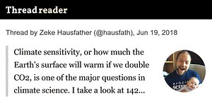 Thread by @hausfath: "Climate sensitivity, or how much the Earth's surface will warm if we double CO2, is one of the major questions in climate science. I take a […]"