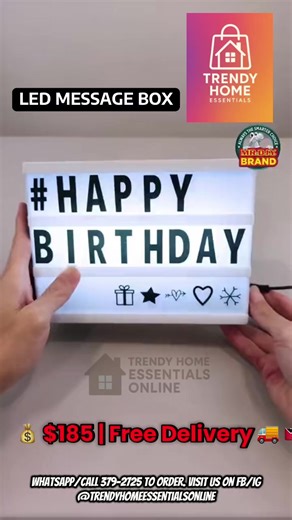I didn’t know I needed this until now 💡✨ LED Message box Create your own messages, reminders & countdowns with this LED message light box. $185 | Free delivery 🇹🇹 DM to order 💬 #ViralProducts #HomeDecorFinds #AestheticRoom #GiftIdeas #smallbusinesstt