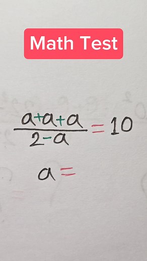Math Test 😱/ What is the value of a?? #mathtest #reasoning #algebra #math #iqtest #mathquestion #mathchallenge | IQ Test
