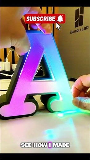 My First Glowing 3D LED Lamp Letter! #3dprinting #esp32 #led #lamp