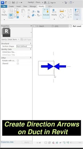 Duct Flow Arrow in Revit MEP | #revit #hvac #ducting #mep #revitmep