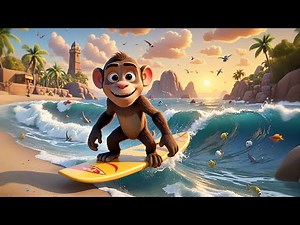 🐵🏄‍♂️ Surfing Monkey Says Woohoo! | 3D Animated Fun Song for Kids on YouTube