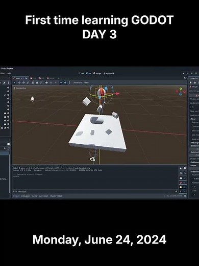 Godot day 3: [Timelapse] Import Wooden Floor from Blender + Rotating Object By Pressing Key Script