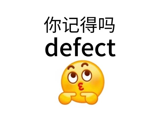 熟悉又记不清的词“defect”！你还记得它吗？？？！