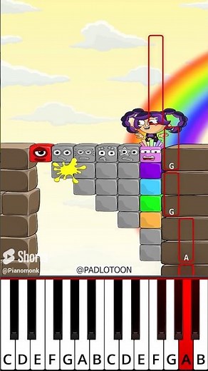 Can Lilly Lovebraids Cross the Colorful Bridge? 🌈😱 (@PADLOTOON) - Octave Piano Tutorial