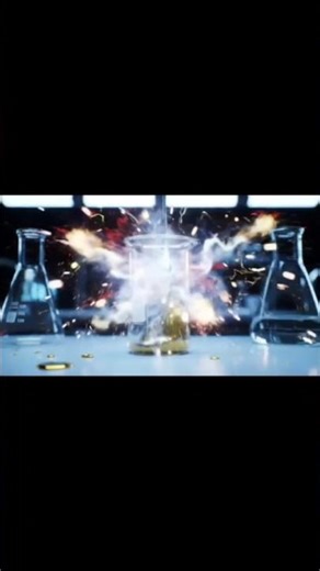 Explosive Yellow & Silver Chemical Reaction 🌟 | Explode & Glow #Science #Reaction #AI