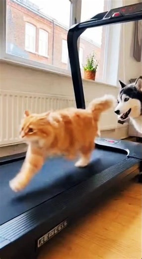 Cat Falls Off the Treadmill… Blames the Dog 😂