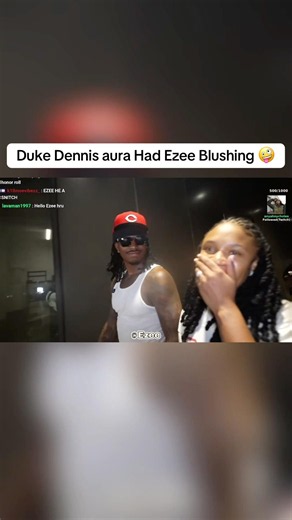 Ezee started blushing running into duke dennis 😊 #ezee #dukedennis #streameruniversity