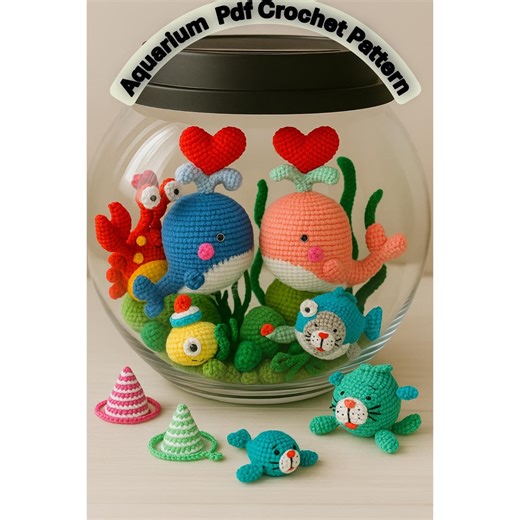 PATTERN PACK Fish Crochet Pattern , Aquarium Amigurumi Crochet Pattern: Fish, Crab & Sea Creatures (PDF) - Etsy