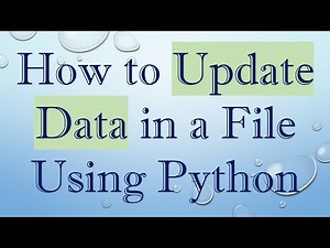How to Update Data in a File Using Python