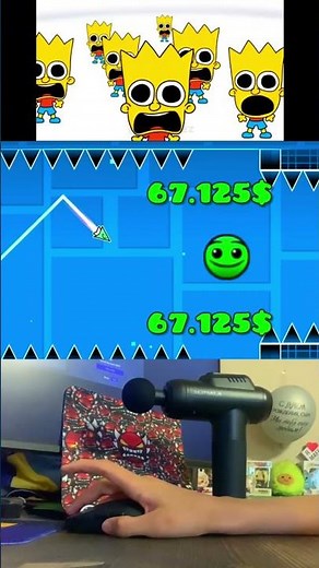 $67.125 Homer Let The Barts Out CHALLENGE vs IMPOSSIBLE WAVE😱 #gd #geometrydash #shorts