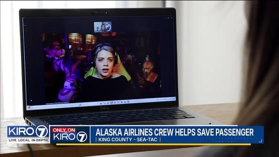 VIDEO: Alaska Airlines crew saves woman who had seizure mid-flight
