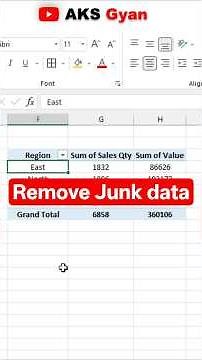 Remove junk data from Pivot Table | Pivot Table Tips | #excel #exceltips #excelhacks #shortvideo