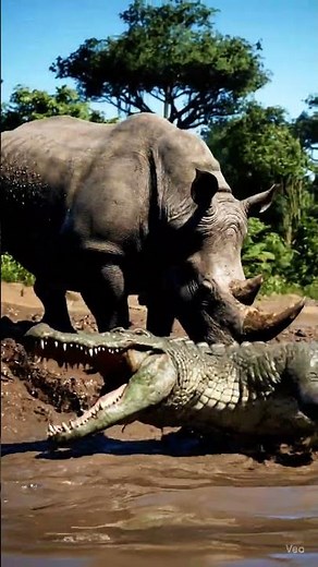 Rhinoceros Smashes Crocodile 🦏🐊 | Unbelievable Wildlife Battle