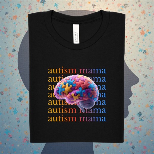 Autism Mama T-shirt | Puzzle Brain Neurodiversity Pride Tee - Etsy