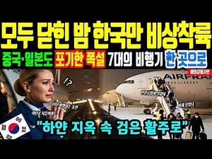 [해외감동사연]비상착륙 거부된 비행기 7대... 일본·중국 전멸한 폭설 속 한국 인천공항만 열렸다… 프랑스 승무원이 '검은 활주로' 보고 오열한 이유